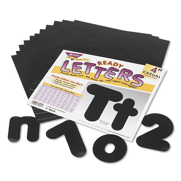 Trend Letter, Upper/Lowercase Combo, Black, PK182 T79901